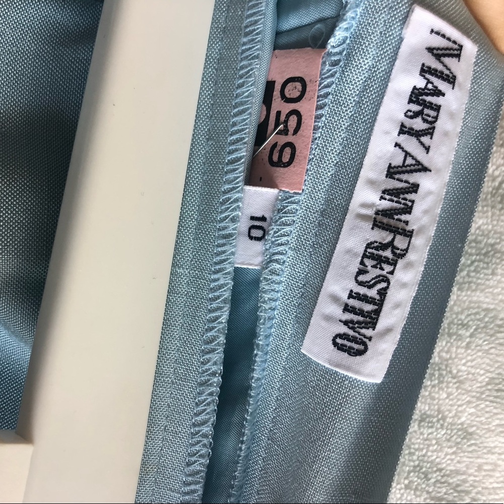 Mary Ann Restivo blue pencil skirt